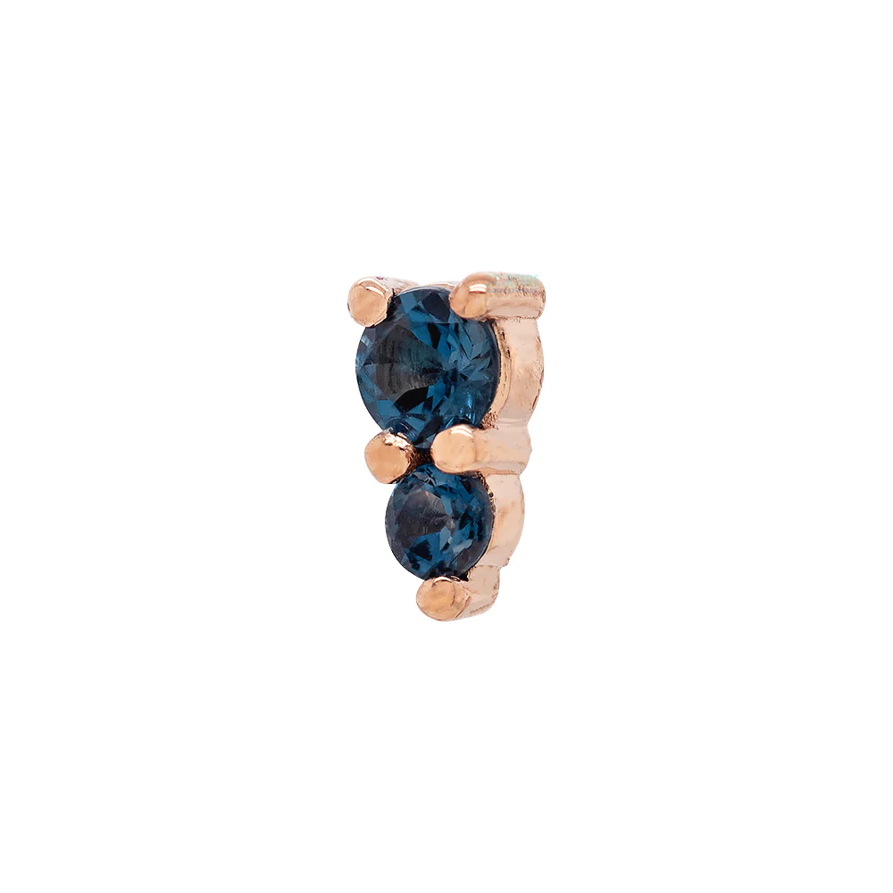 "Jeanie 2" Threaded End in Gold with London Blue Topaz