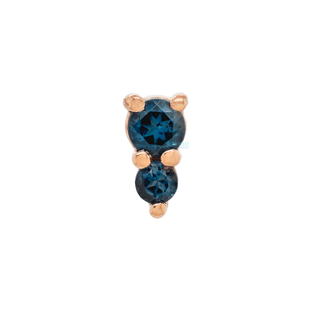 "Jeanie 2" Threaded End in Gold with London Blue Topaz - Image 2