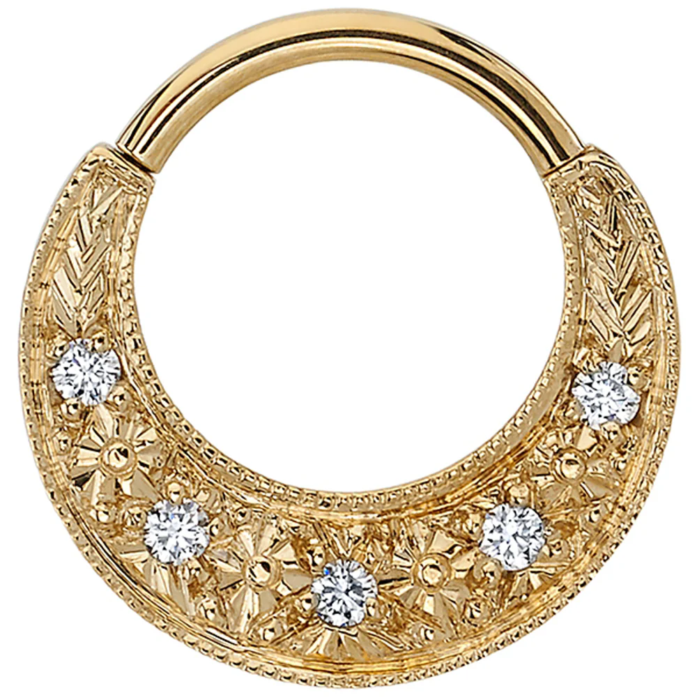 "Jenn" Hinge Ring in Gold with DIAMONDS - Image 2
