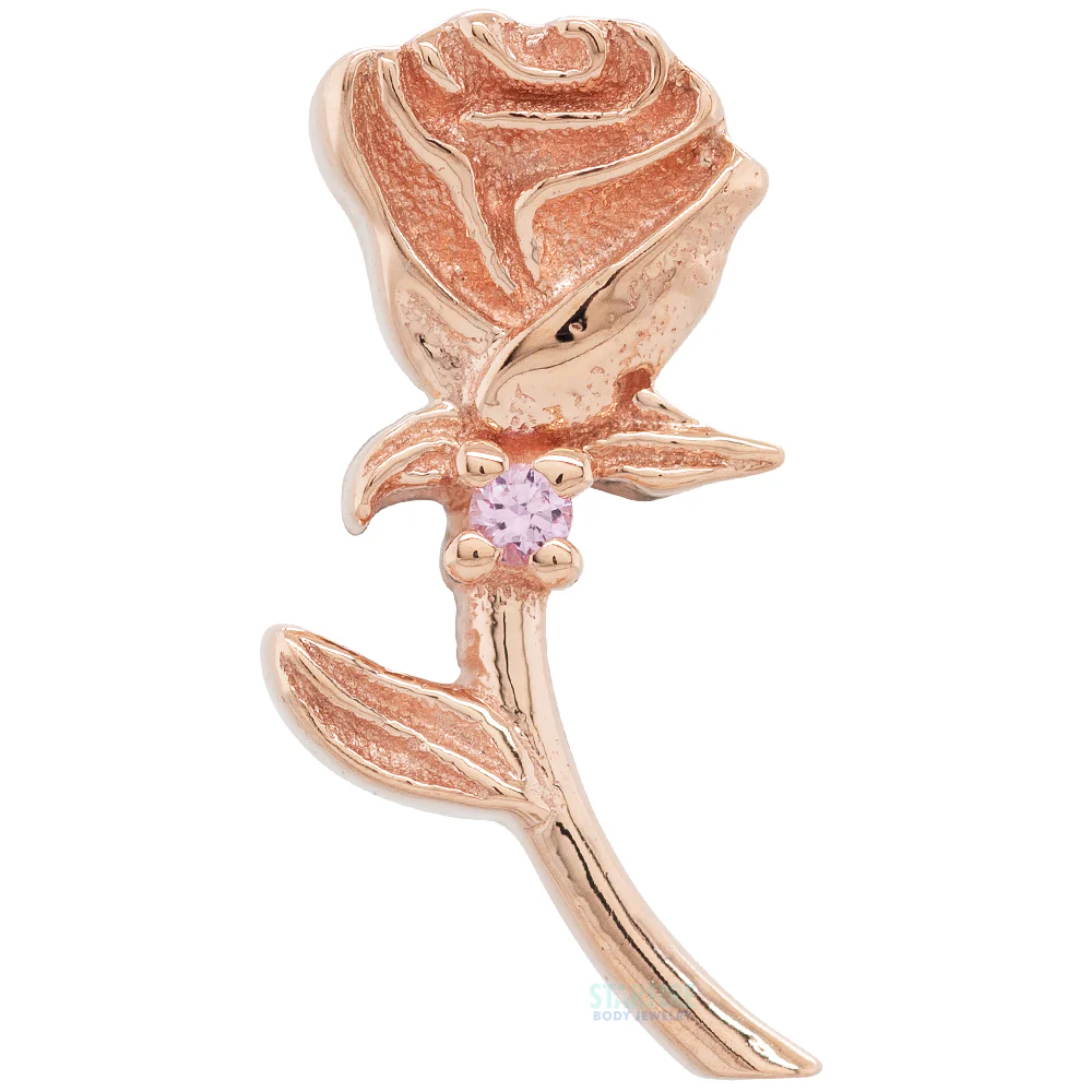 "Jess Rose" Threaded End in Gold with Light Pink Sapphire - Image 5