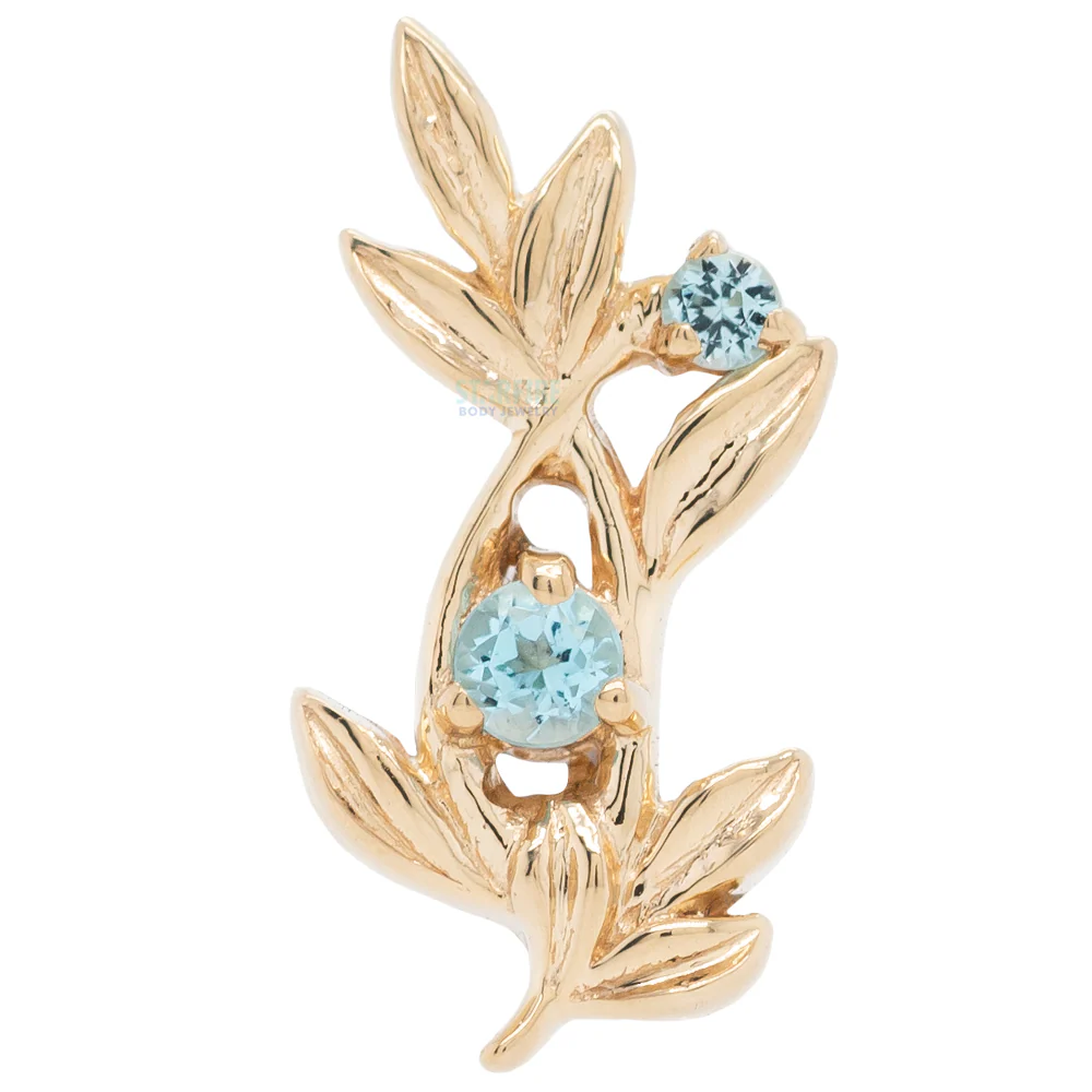 "Jessamine" Threaded End in Gold with Swiss Blue Topaz' - Image 3
