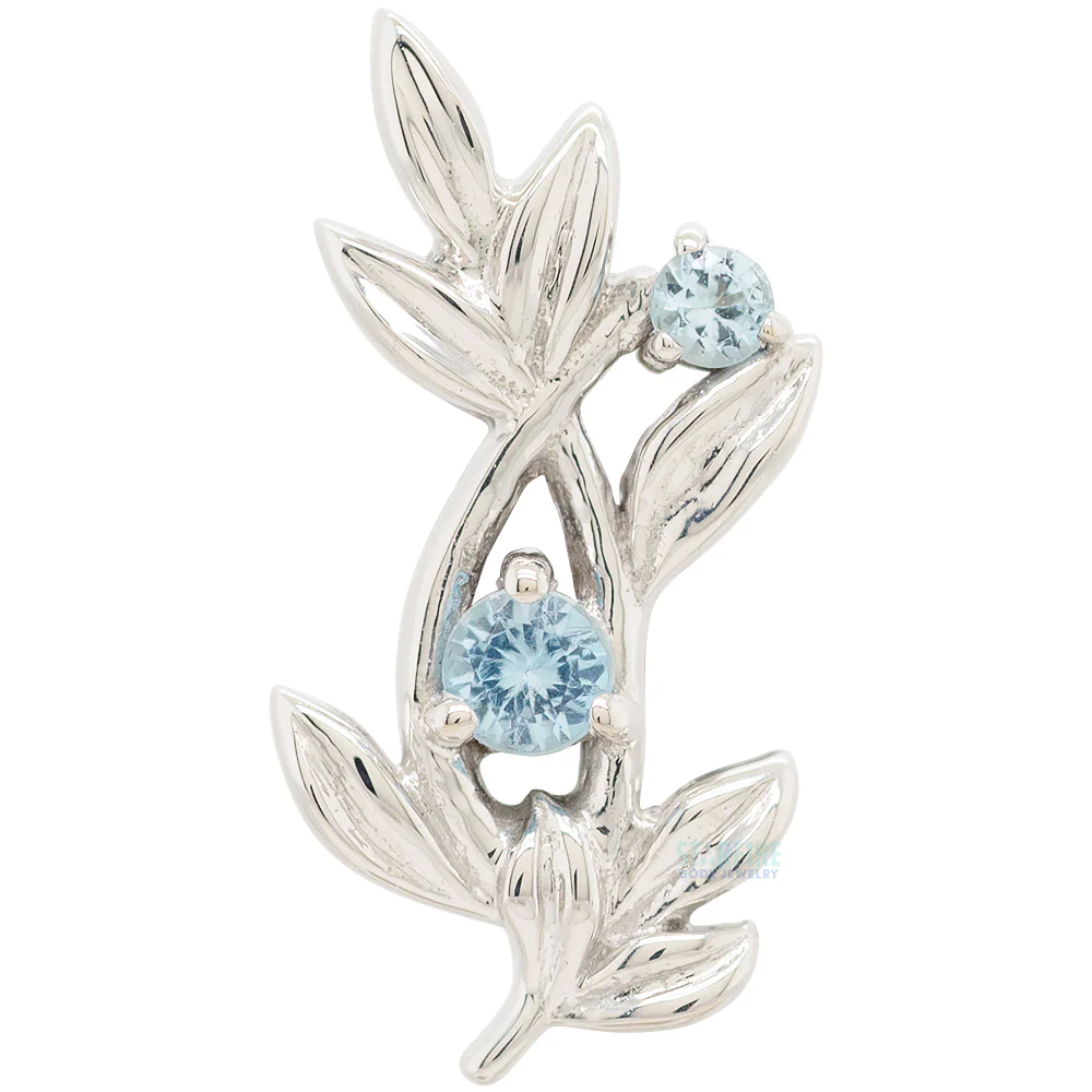 "Jessamine" Threaded End in Gold with Swiss Blue Topaz' - Image 4
