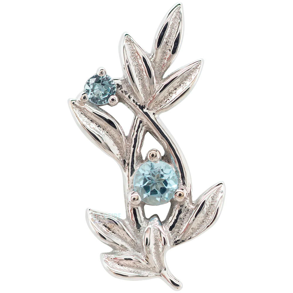 "Jessamine" Threaded End in Gold with Swiss Blue Topaz' - Image 5