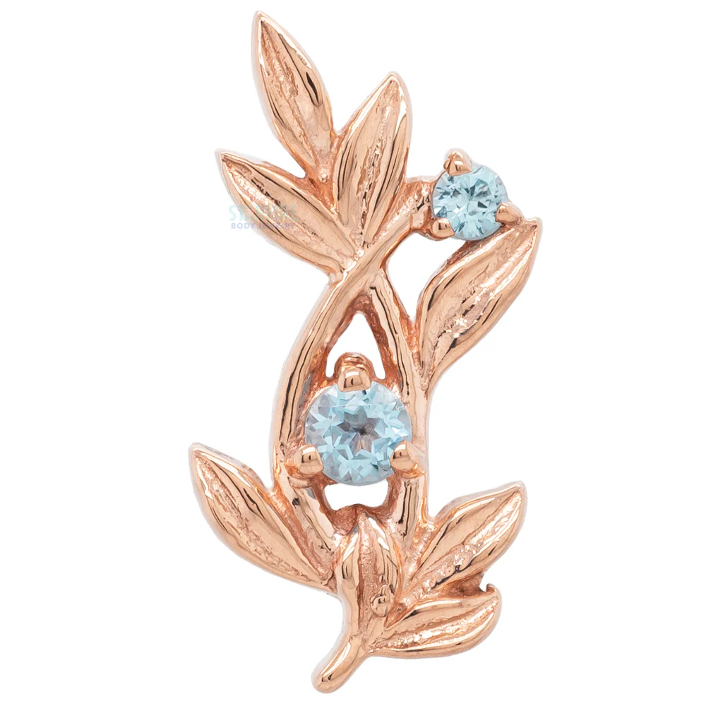 "Jessamine" Threaded End in Gold with Swiss Blue Topaz' - Image 6