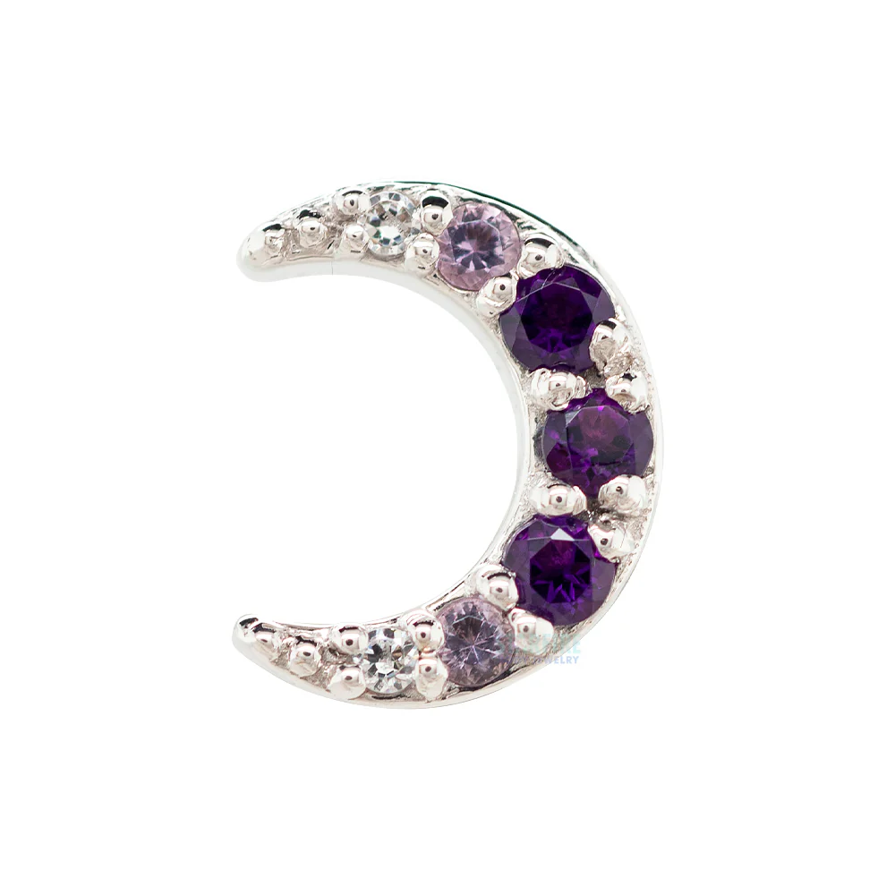 "Jula" Threaded End in Gold with Gradient Gemstones: Genuine Amethyst, Light Amethyst & White CZ's - Image 4