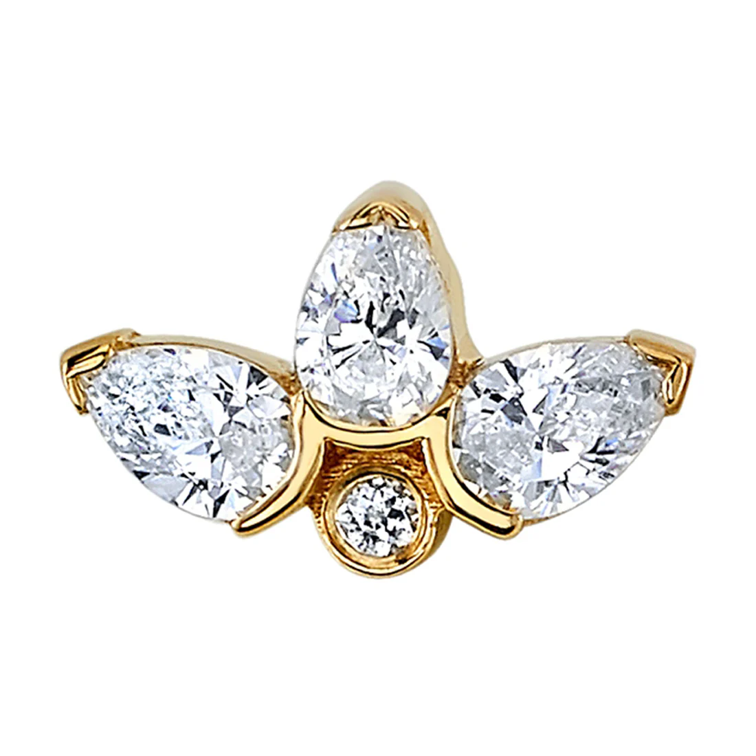"Julia" Threaded End in Gold with DIAMONDS - Image 2