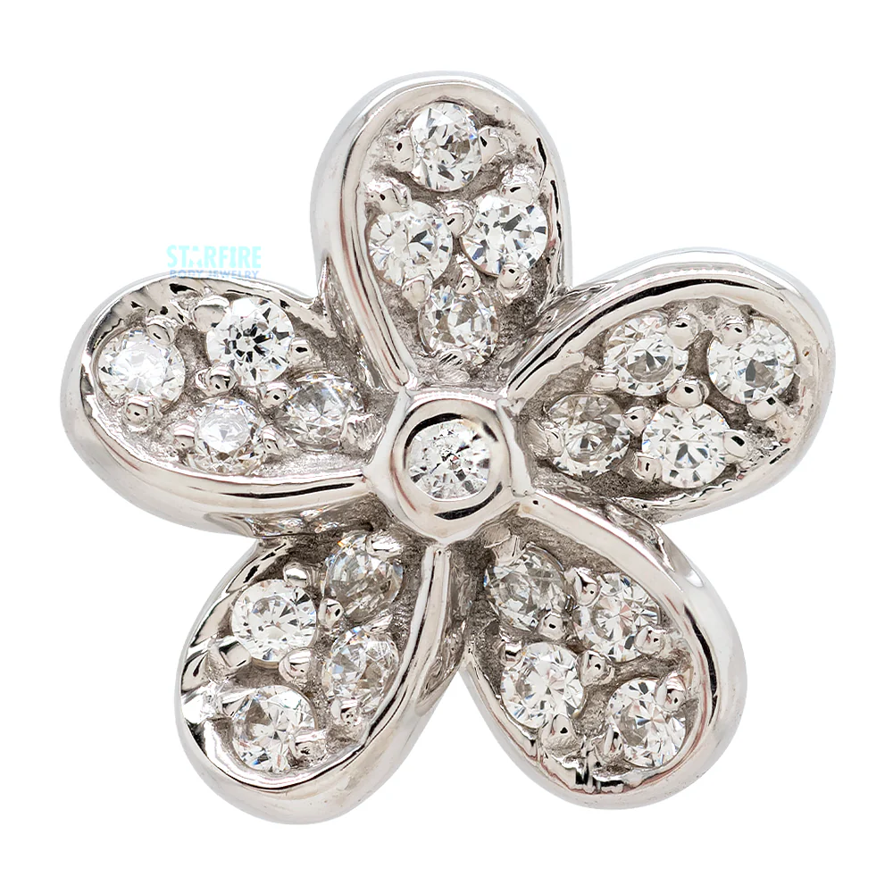 "Kaena" Threaded End in Gold & Platinum with White CZ's - Image 3