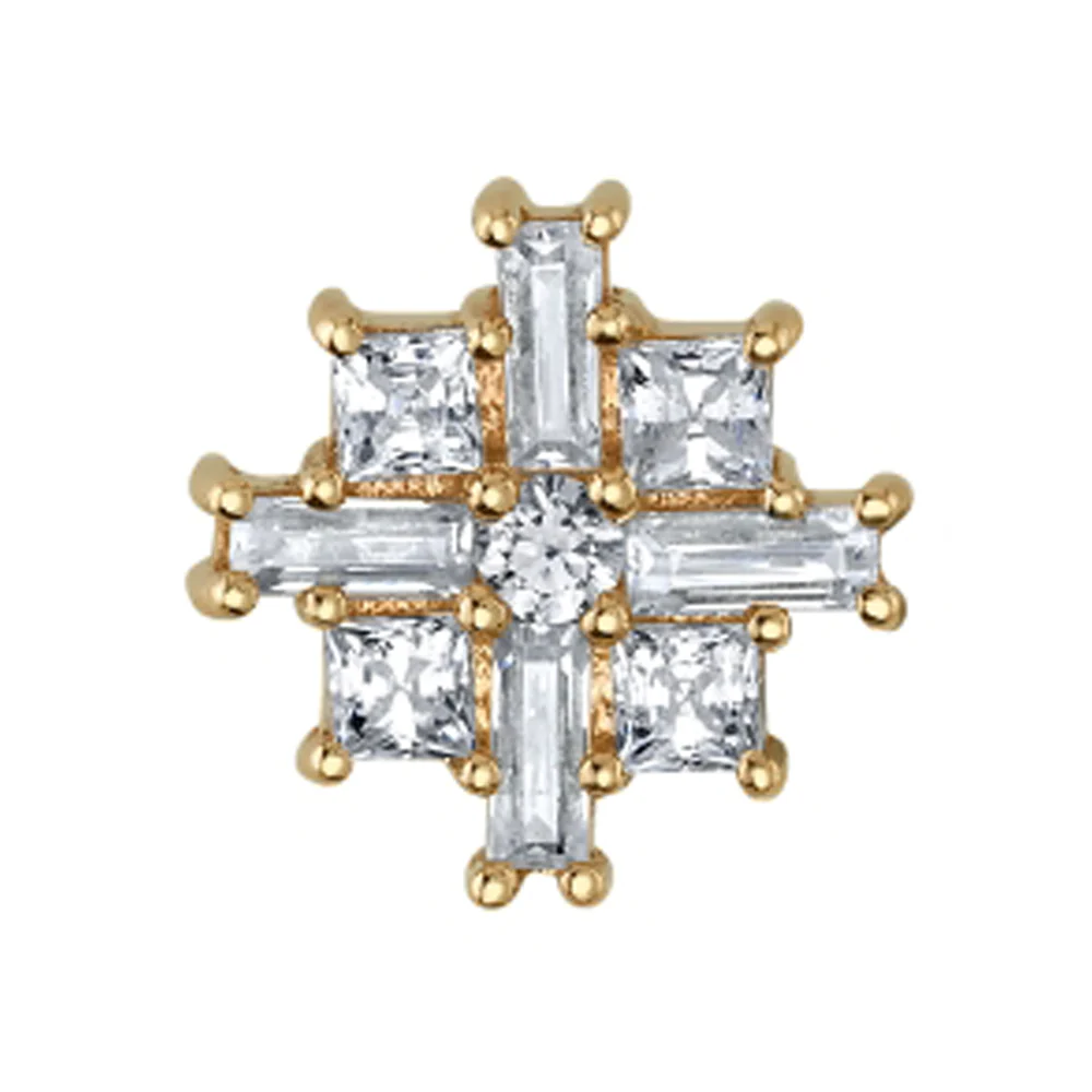 "Kaleidoscope" Threaded End in Gold with DIAMONDS