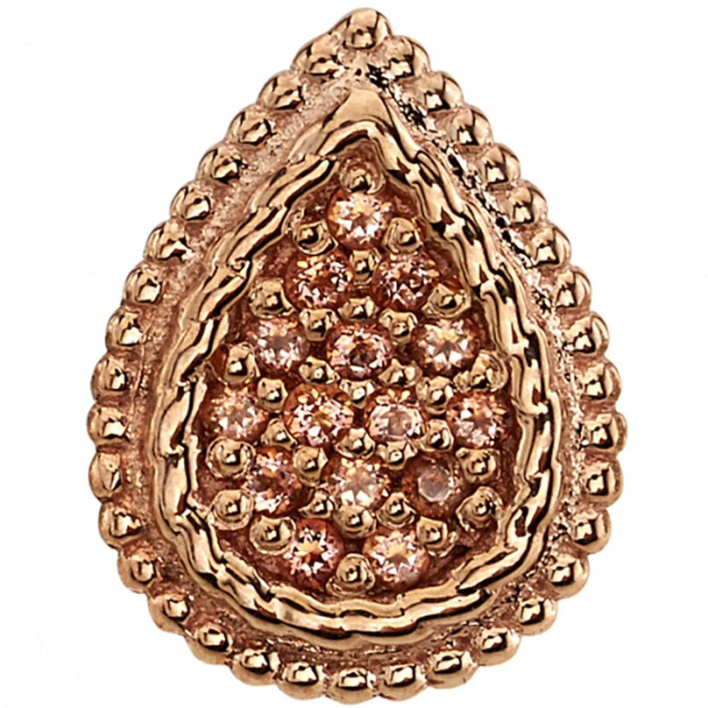 "Kendra Pear" Threaded End in Gold with Champagne CZ's