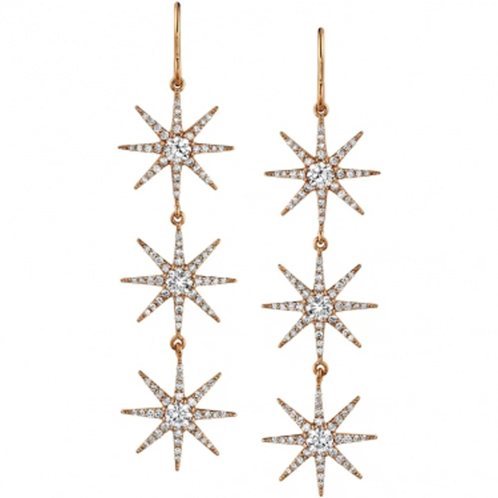 "Kerry Star" Earrings in Gold with DIAMONDS - Image 2