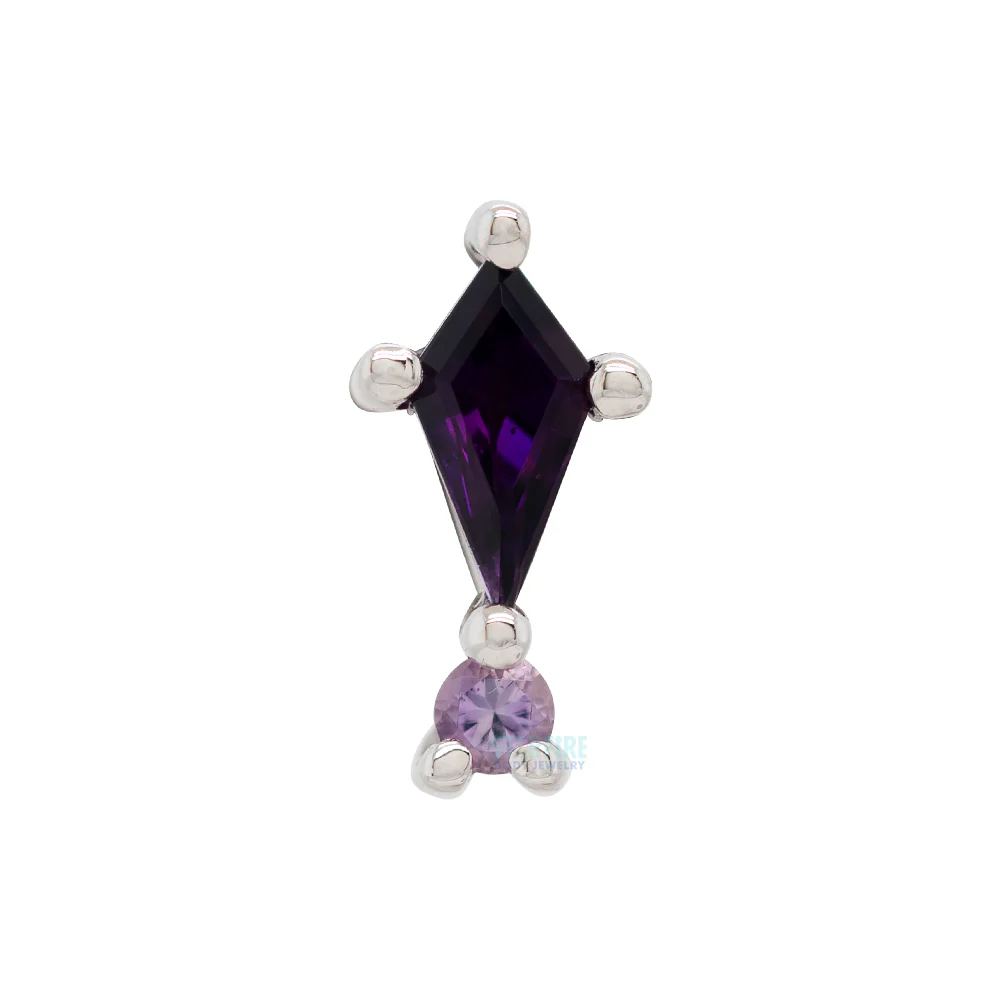 "Kiss and Tell" Threaded End in Gold with Amethyst & Light Amethyst - Image 3