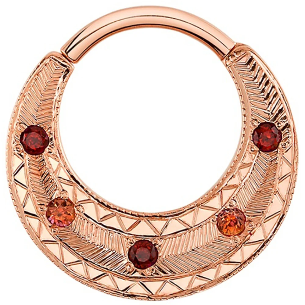 "Klarice" Hinge Ring in Gold with Garnet & Anastasia Topaz - Image 2