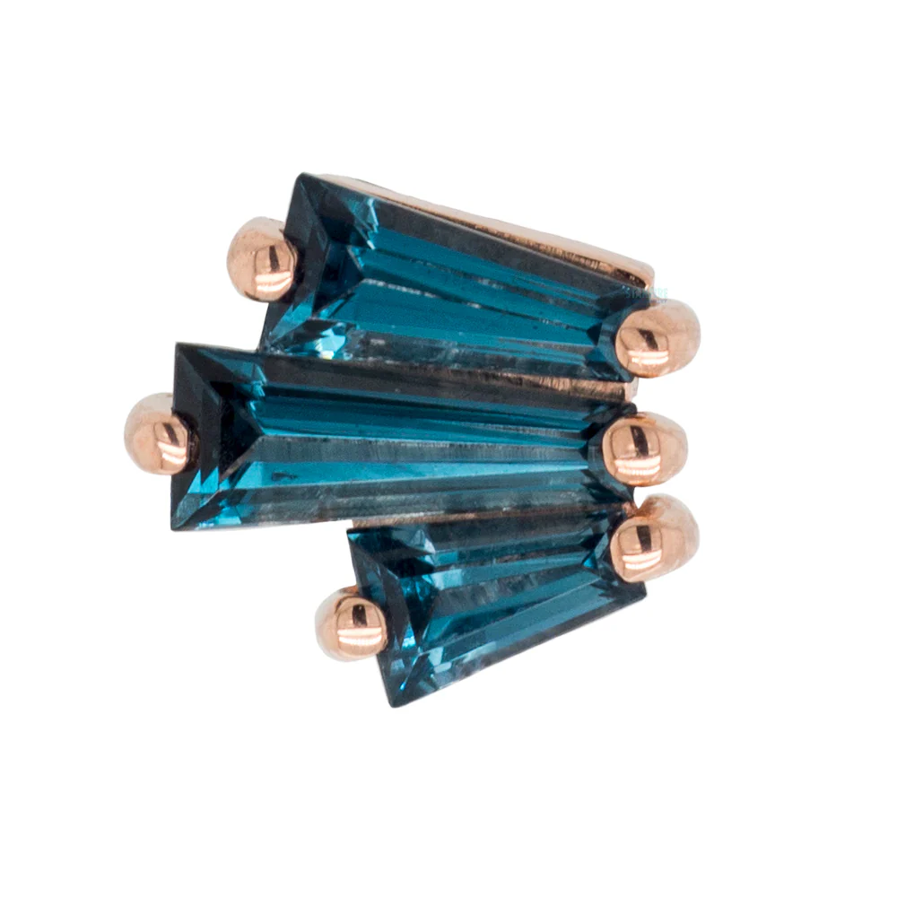 "Labels or Love" Threaded End in Gold with London Blue Topaz' - Image 2