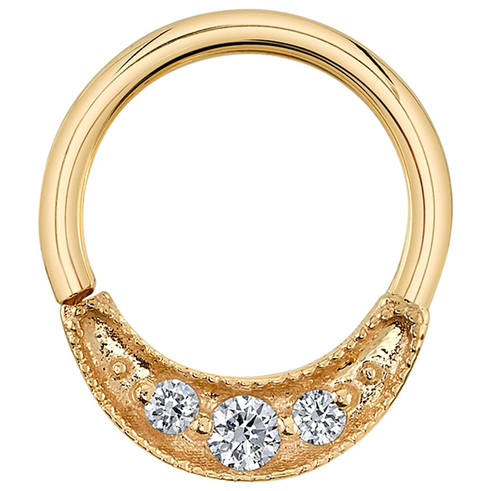 "Lacey" Seam Ring in Gold with DIAMONDS - Image 2