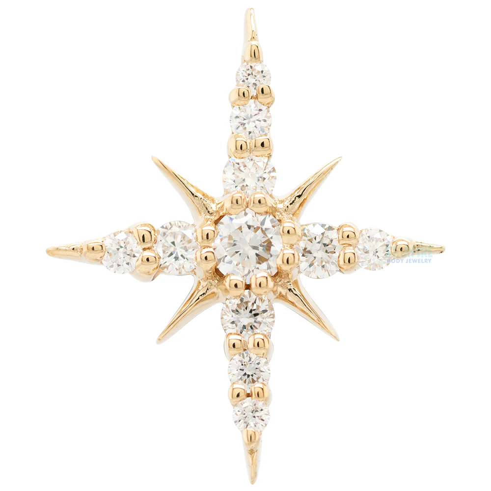 "Lady Katya" Threaded End in Gold with DIAMONDS - Image 3