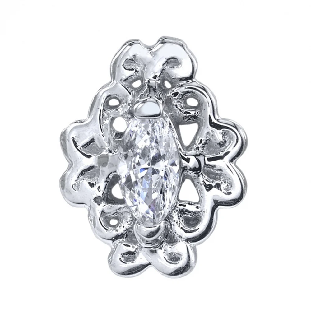 "Lamia Marquise" Threaded End in Gold with White CZ - Image 2