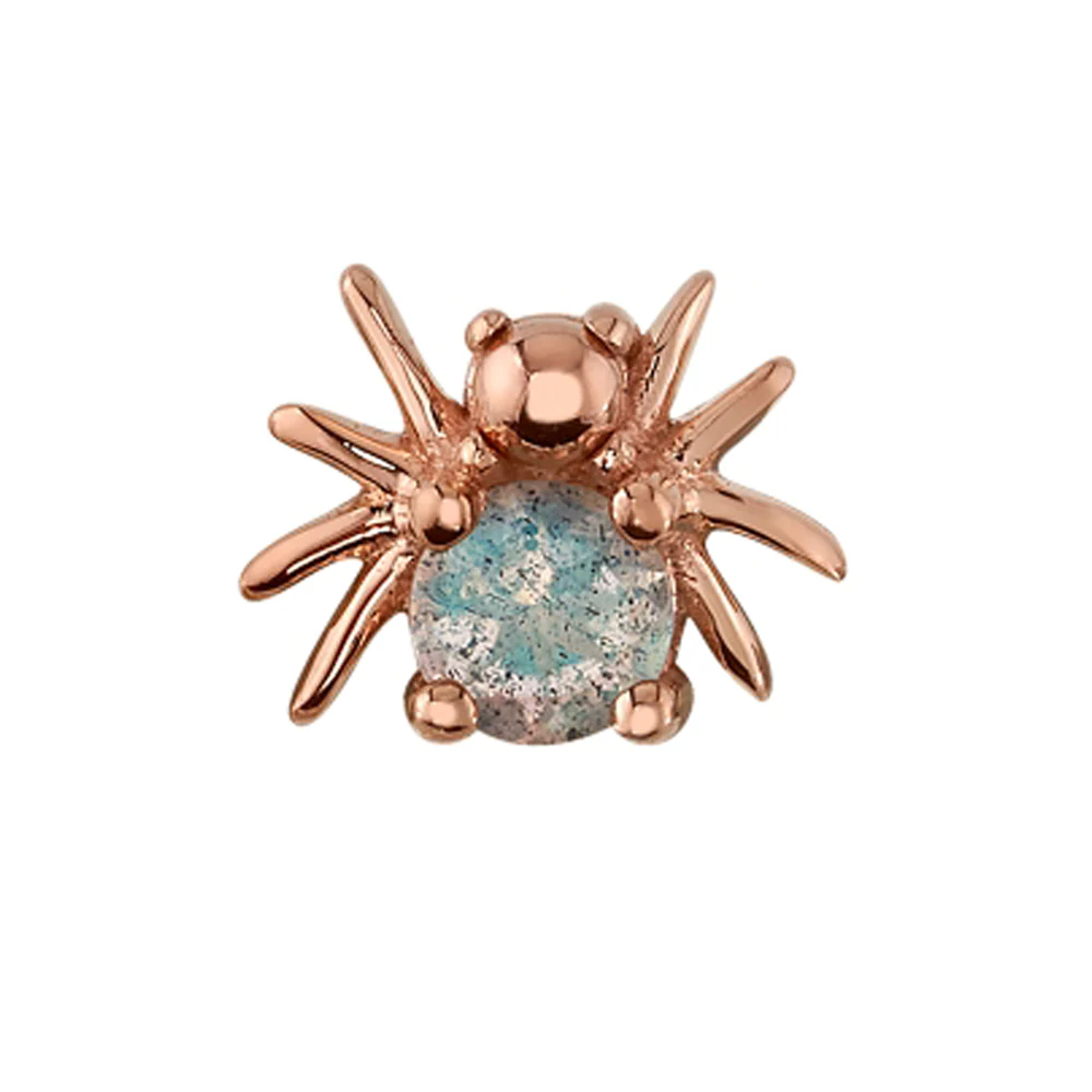 Large "Octo" Threaded End in Gold with Faceted Labradorite & a Gold Bead - Image 2