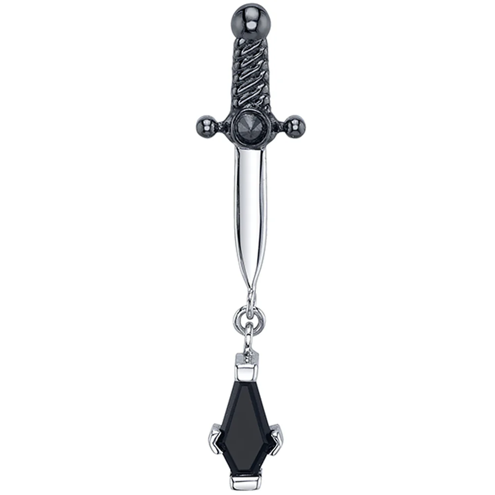"Last Rites" Threaded End in Gold & Platinum with Black Diamond, Onyx & Black Rhodium Hilt - Image 2