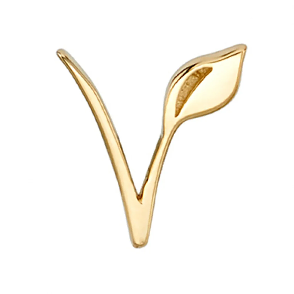"Leafy V" Threaded End in Gold - Image 2
