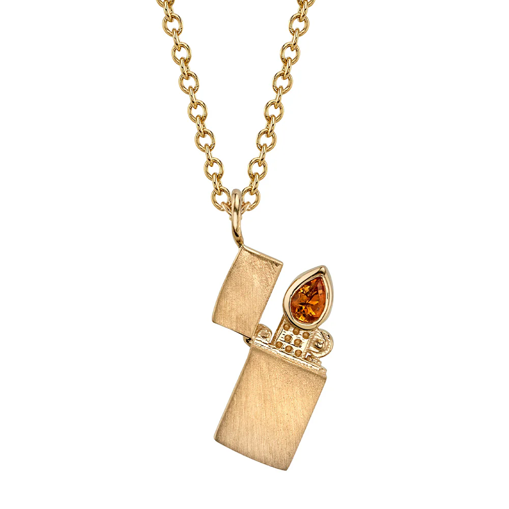 Lighter Necklace in Gold with Citrine - Image 2