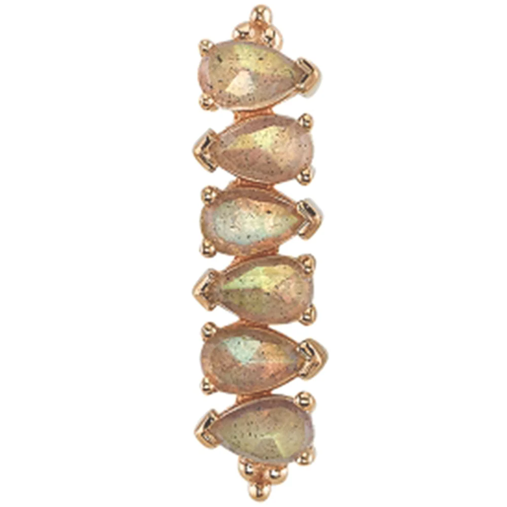 "Lira" Threaded End in Gold with Rose Cut Labradorite - Image 2
