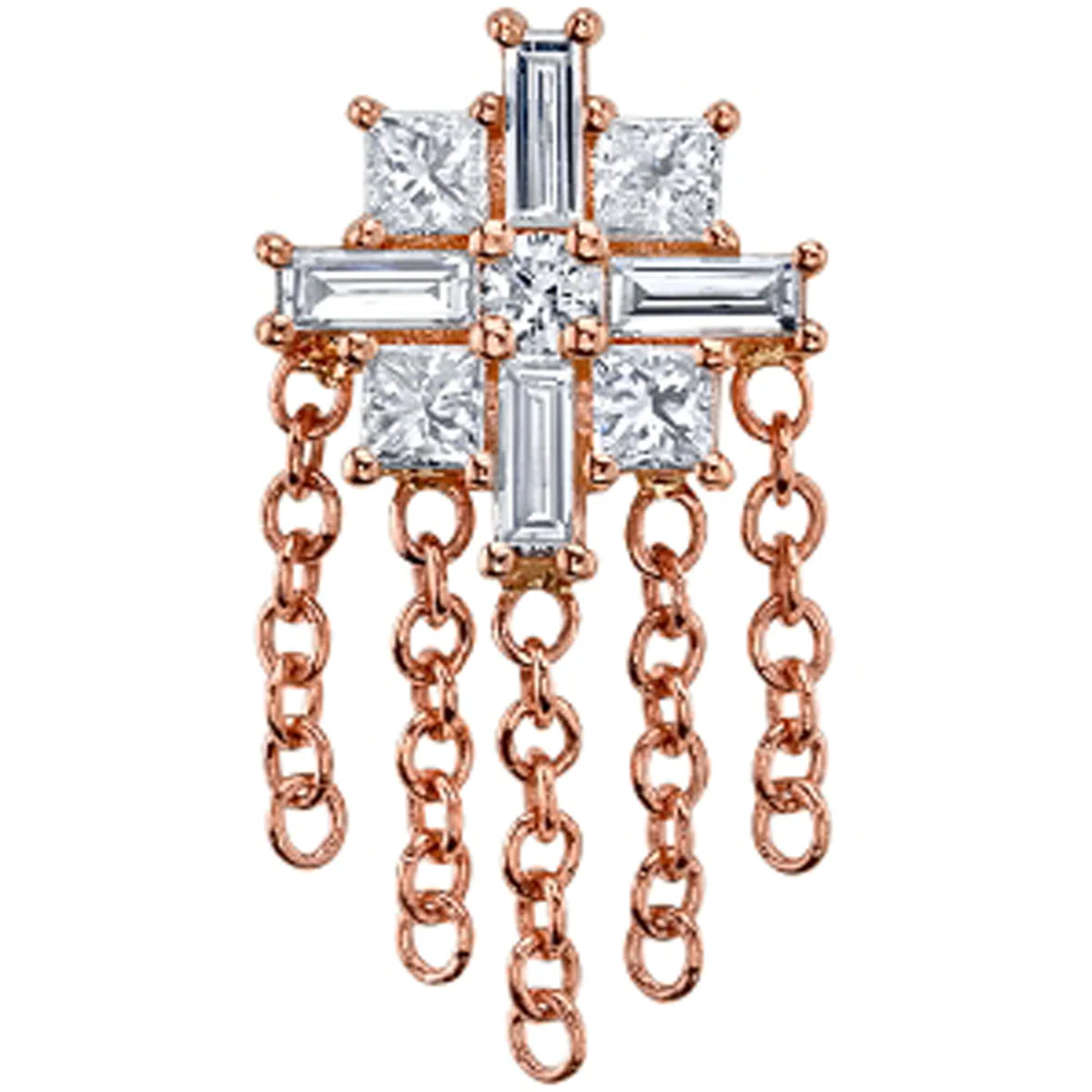 "Locksley" Threaded End in Gold with DIAMONDS