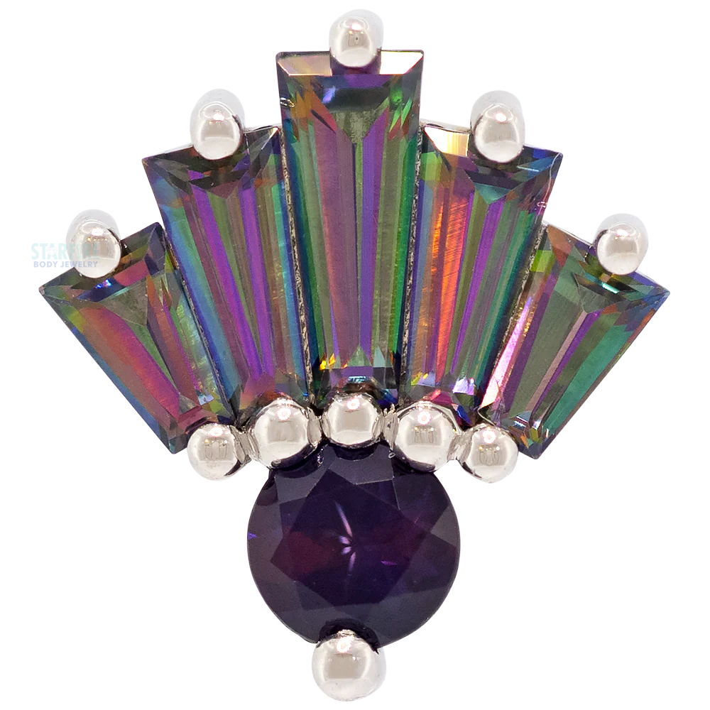 "Love Drunk" Threaded End in Gold with Amethyst & Mystic Topaz' - Image 4
