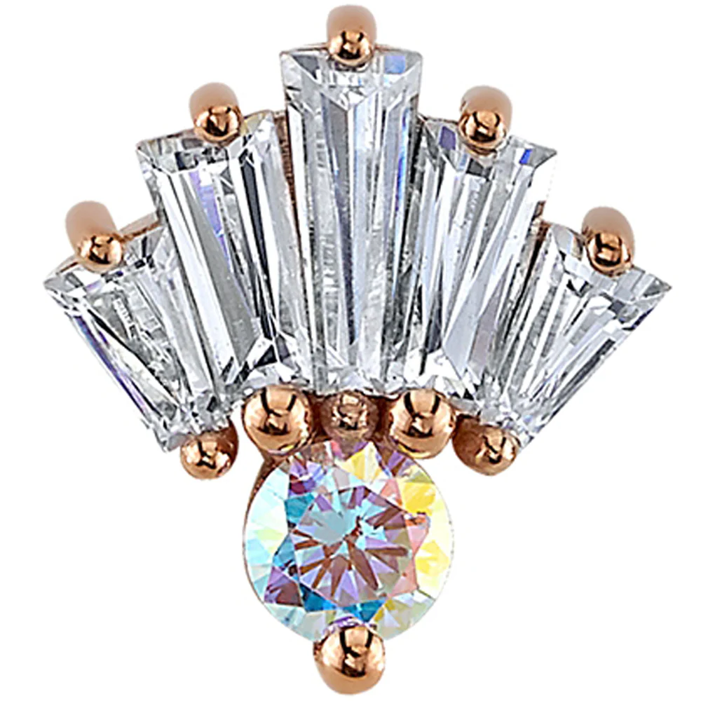 "Love Drunk" Threaded End in Gold with Mercury Mist Topaz & White CZ's - Image 2