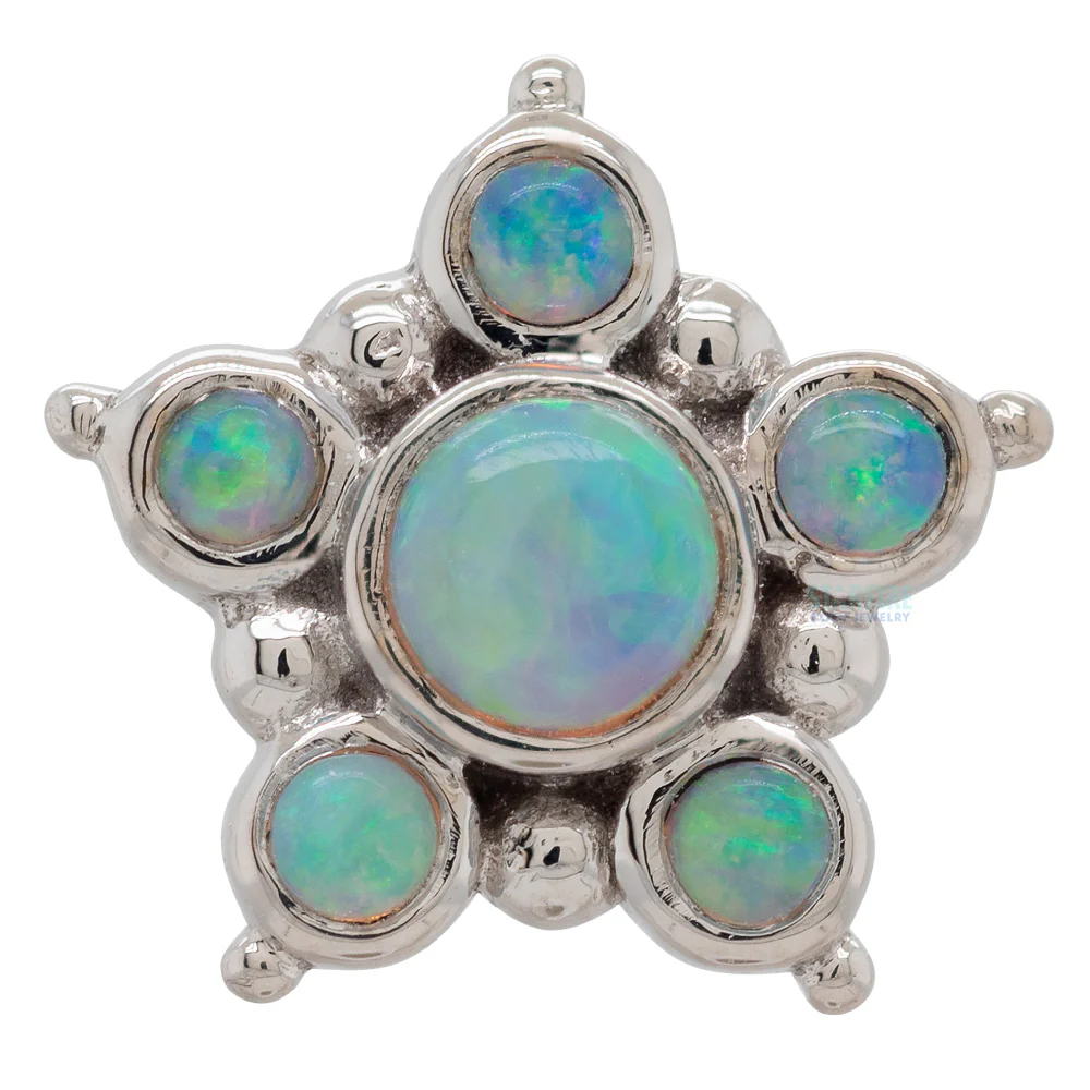 "Lucinda" Threaded End in Gold with Genuine White Opals - Image 5