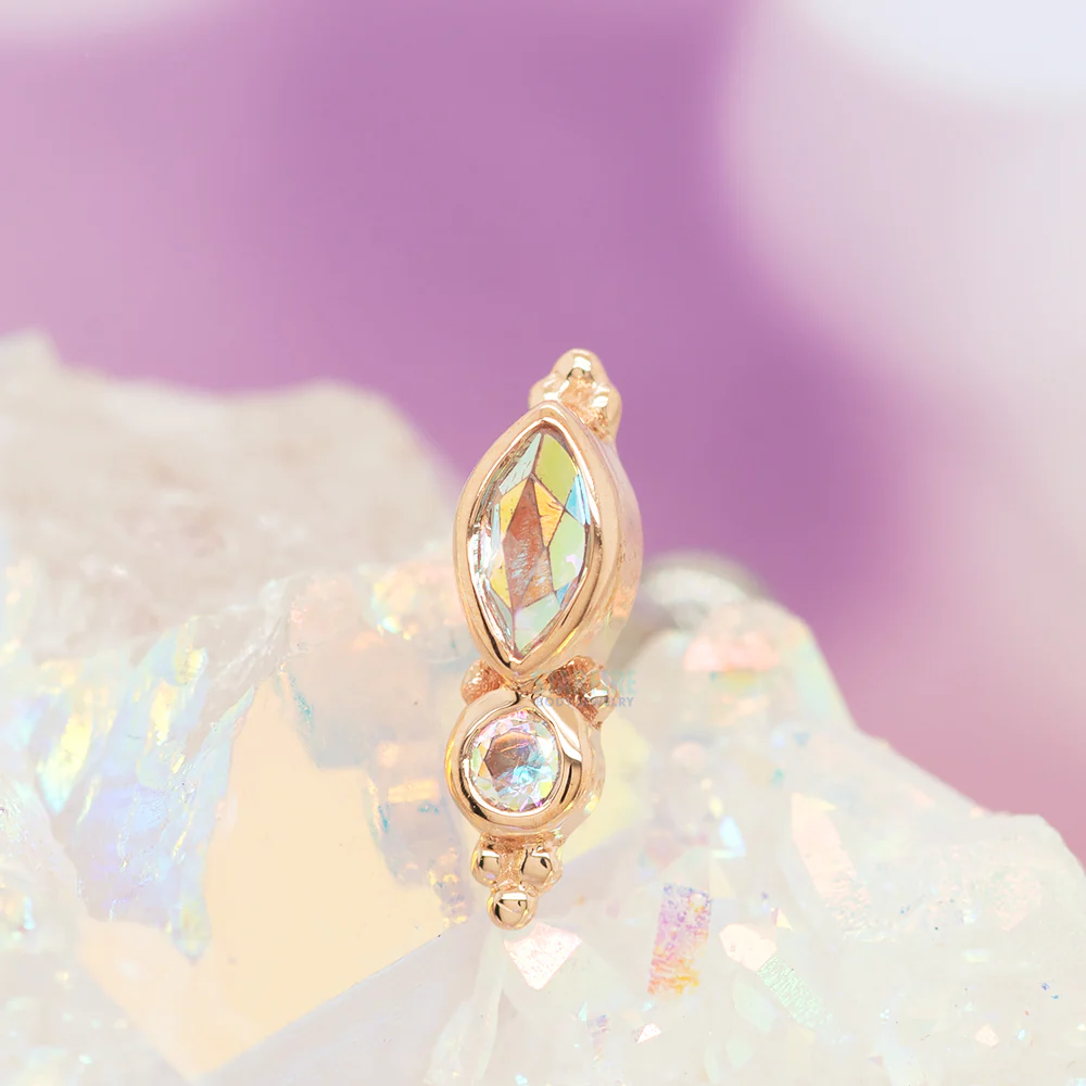 "Mai Marquise" Threaded End in Gold with Mercury Mist Topaz' - Image 2