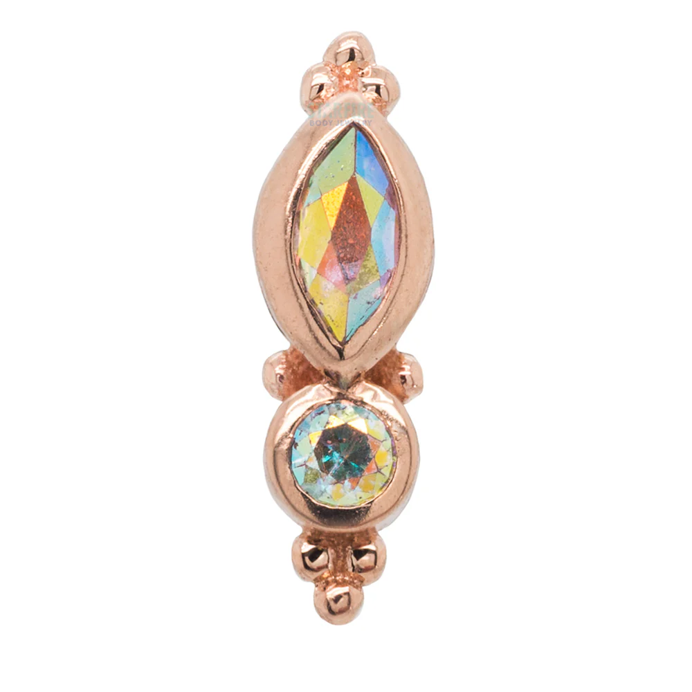 "Mai Marquise" Threaded End in Gold with Mercury Mist Topaz' - Image 3