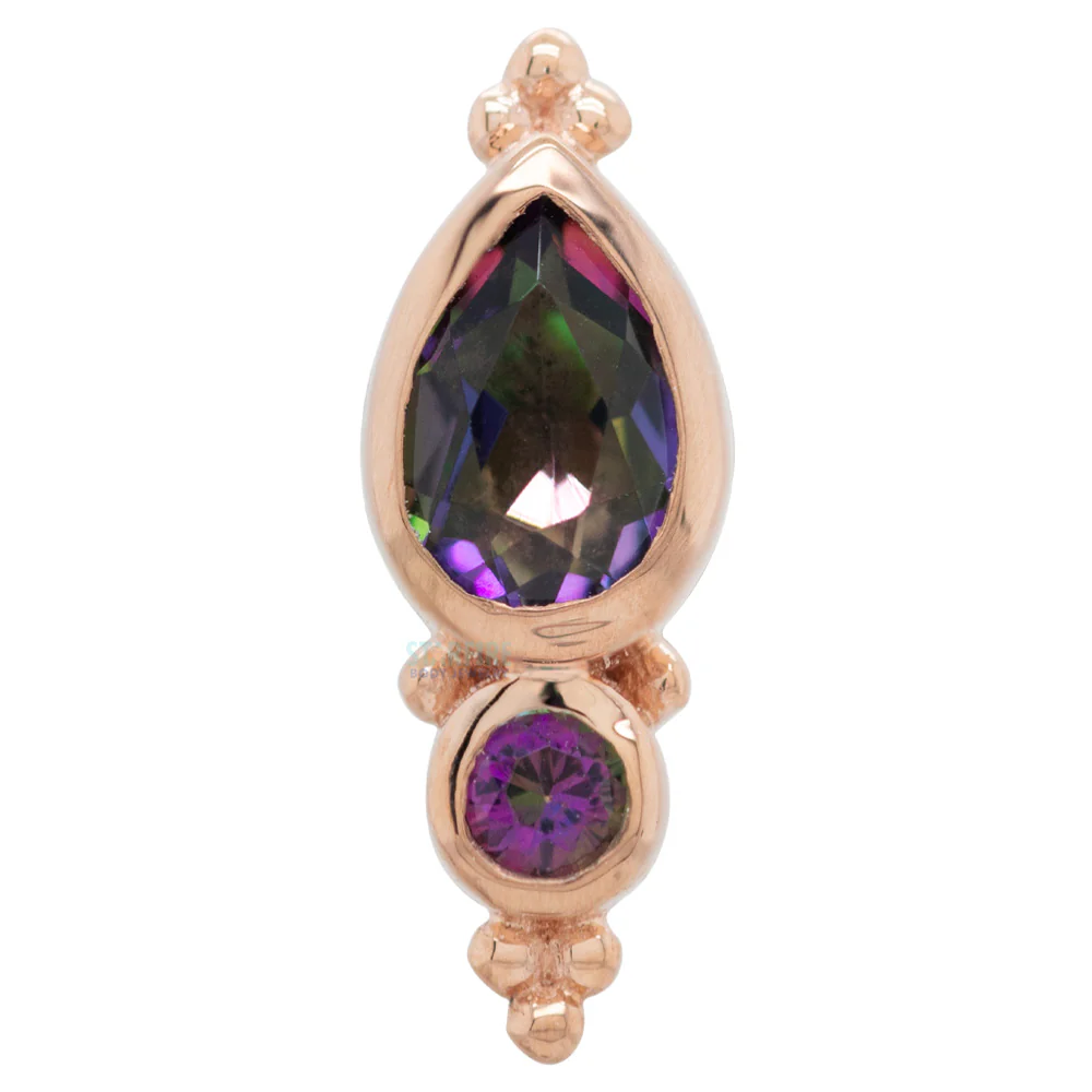 "Mai" Threaded End in Gold with Mystic Topaz - Image 3
