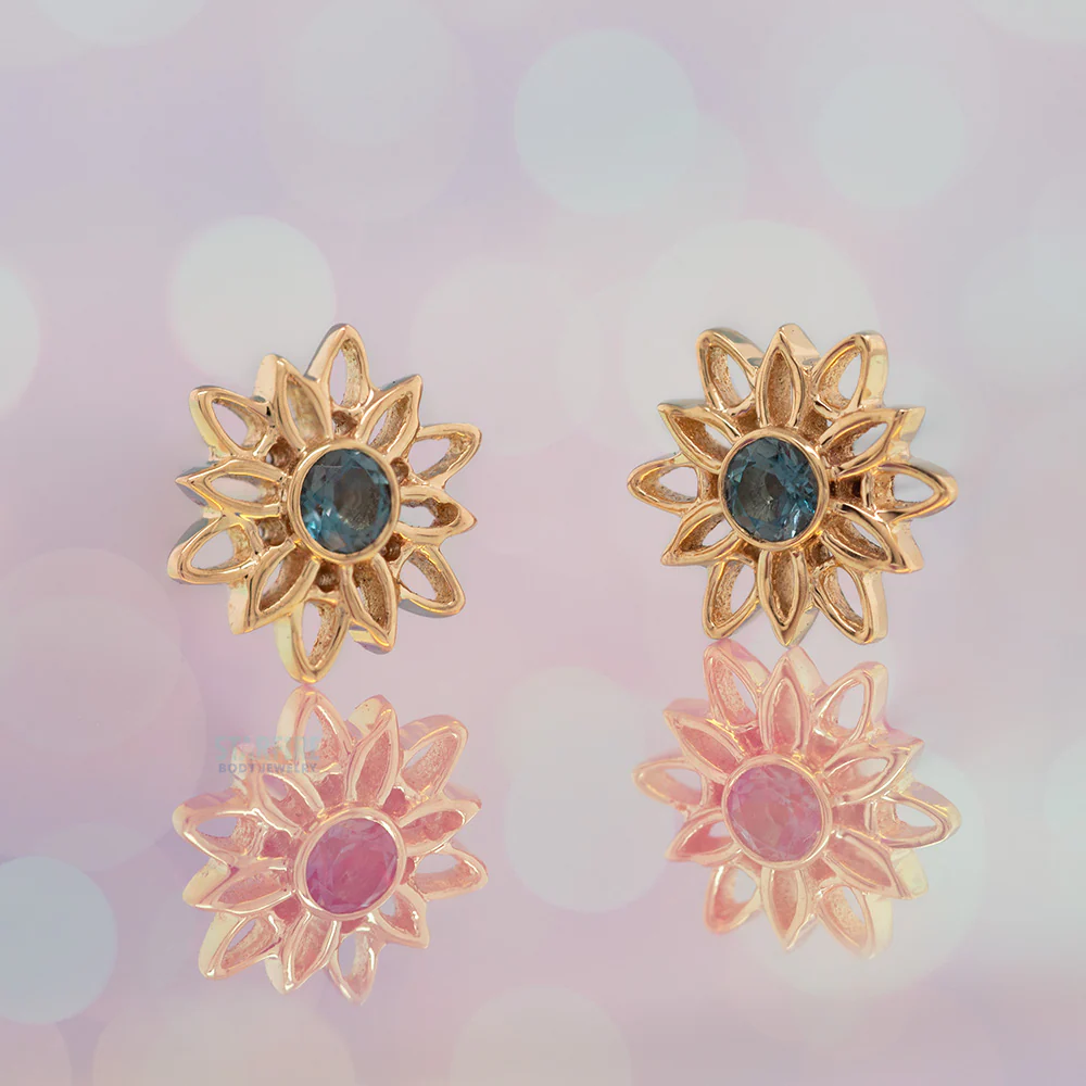 "Marisol" Threaded End in Gold with London Blue Topaz - Image 2
