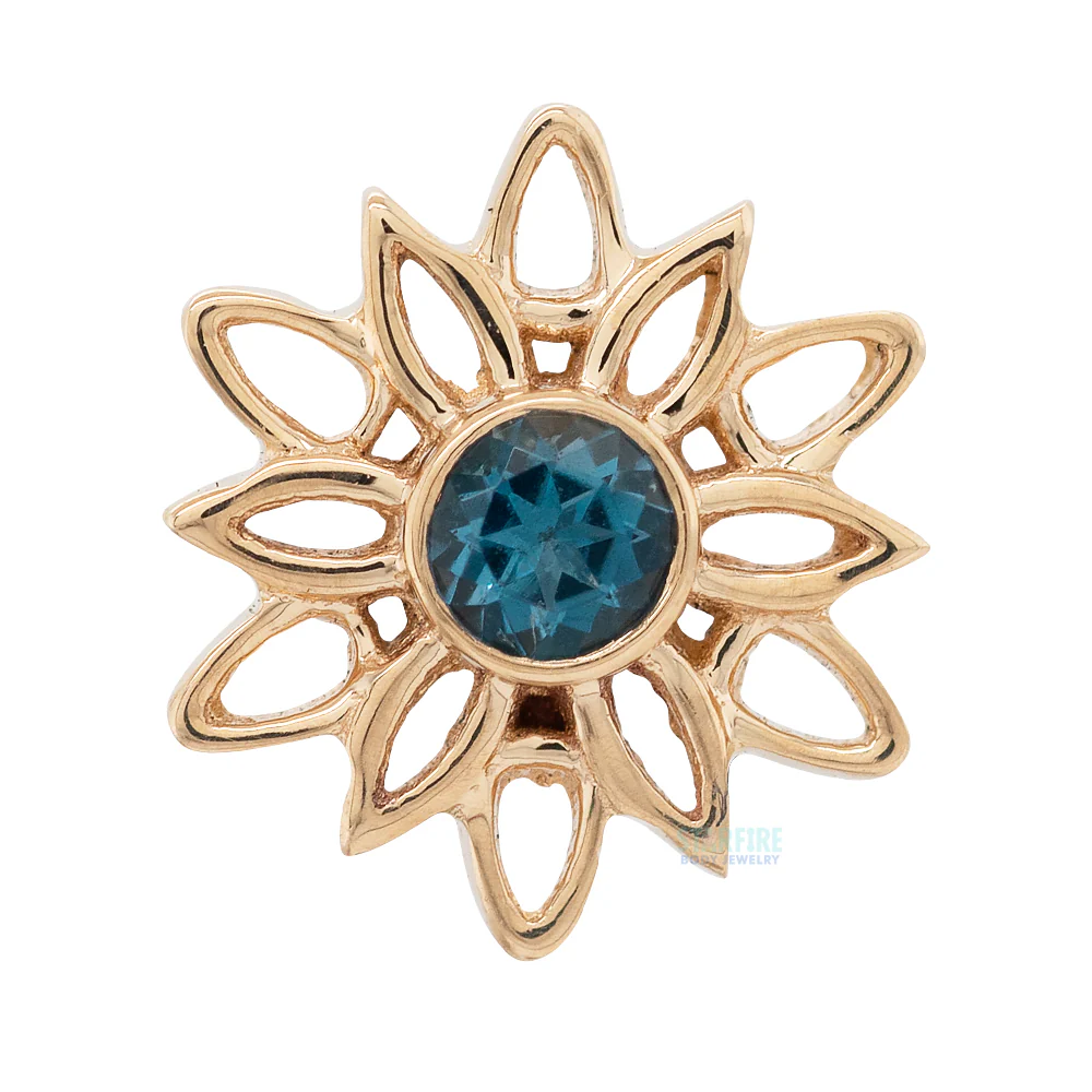 "Marisol" Threaded End in Gold with London Blue Topaz - Image 3