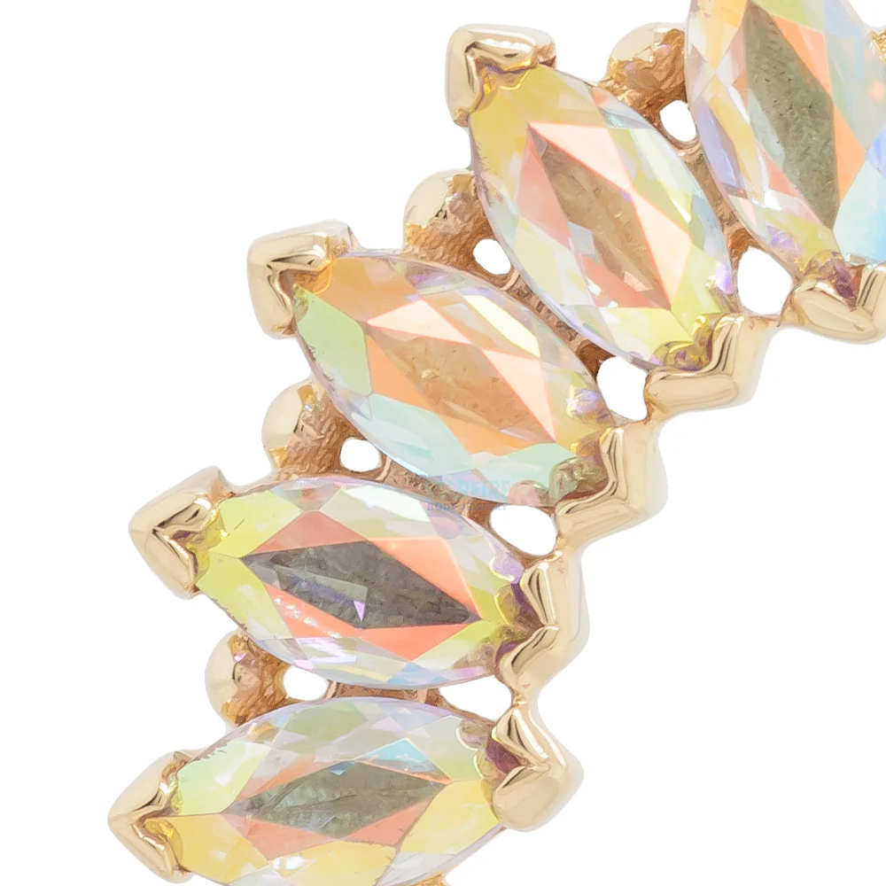 Marquise "Panaraya" Threaded End in Gold with Mercury Mist Topaz' - Image 4