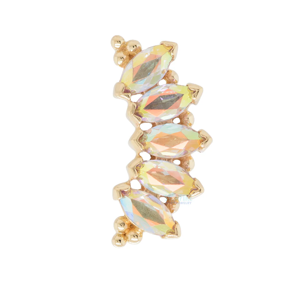 Marquise "Panaraya" Threaded End in Gold with Mercury Mist Topaz' - Image 5