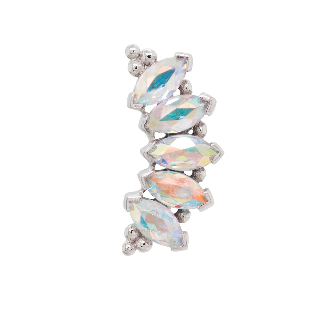 Marquise "Panaraya" Threaded End in Gold with Mercury Mist Topaz' - Image 6