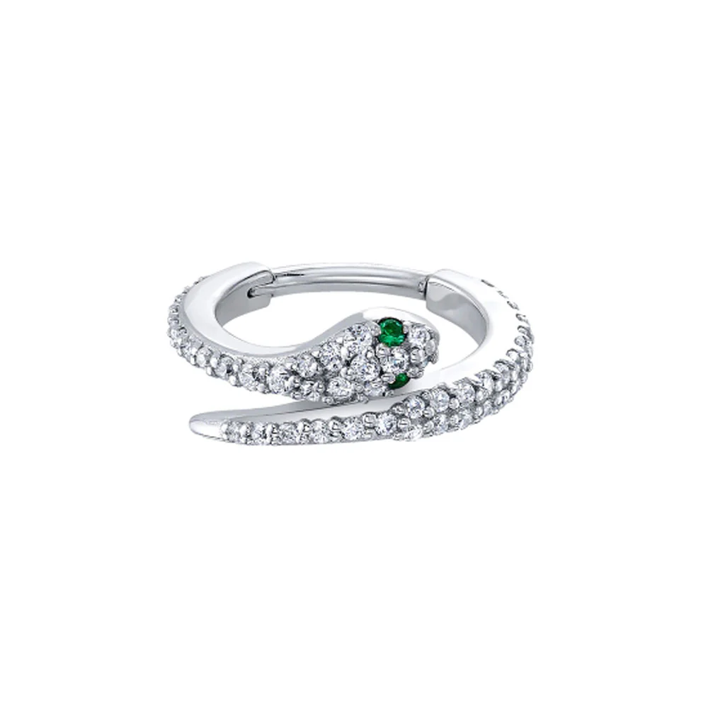 "Medusa" Hinge Ring in Gold with DIAMONDS & Emeralds