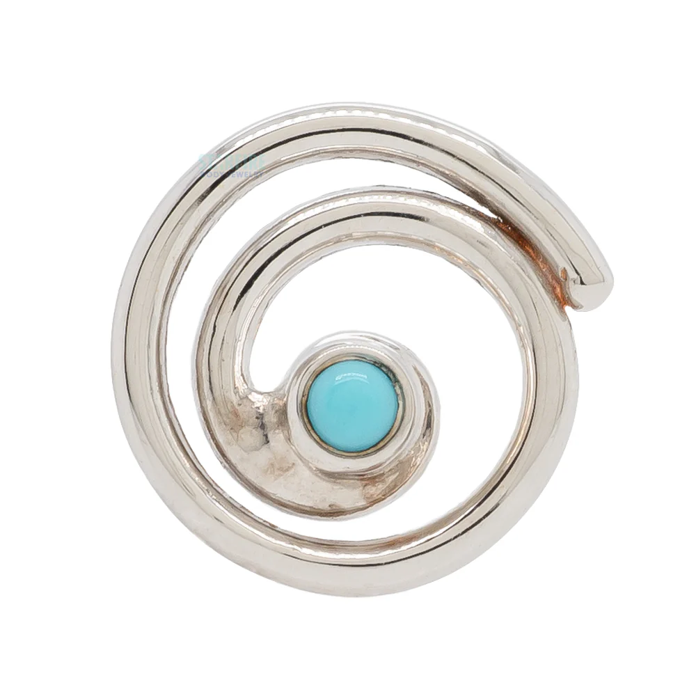 Melody Super Spiral Nostril Screw in Gold with Turquoise - Image 3
