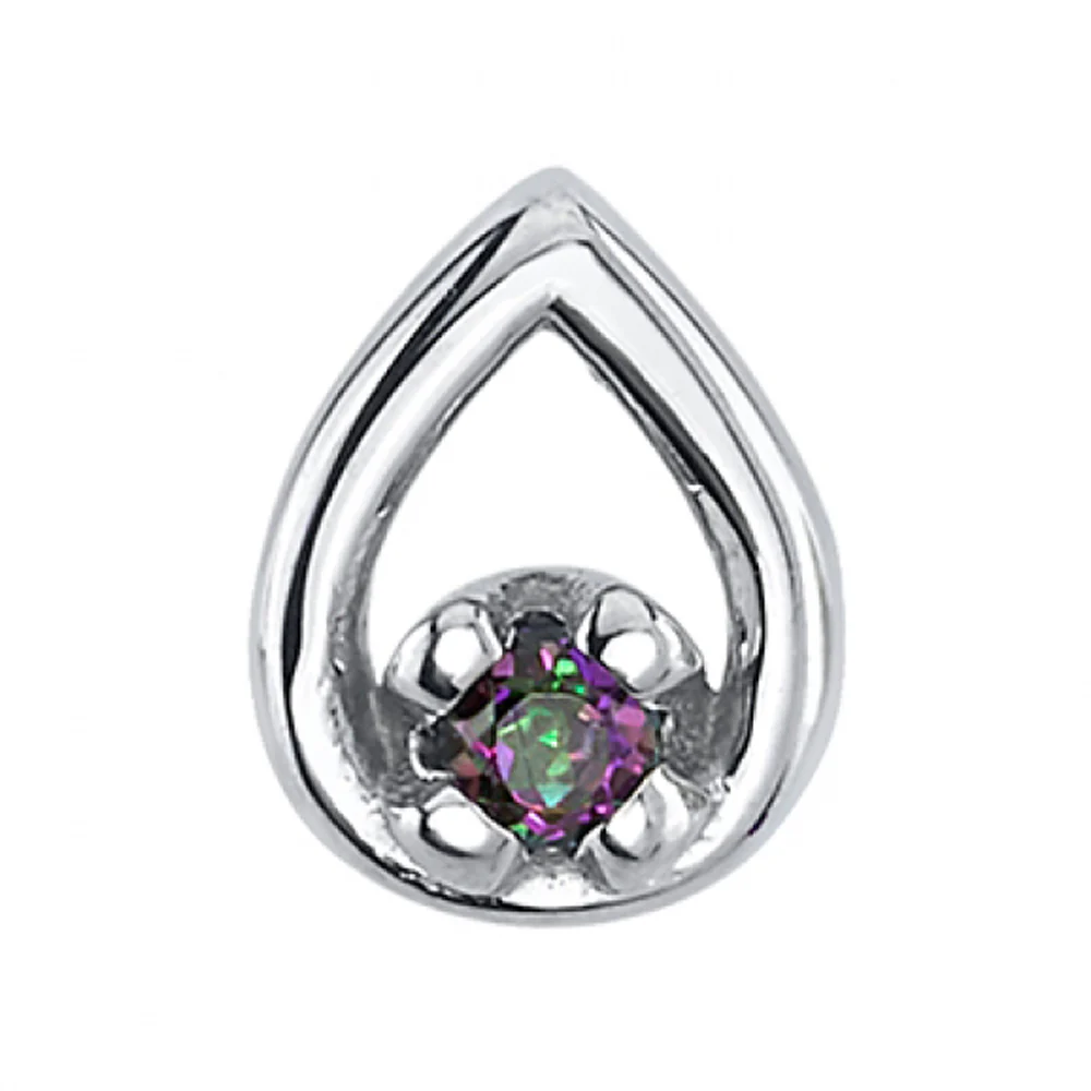 "Melody Tear" Threaded End in Gold & Platinum with Mystic Topaz - Image 2