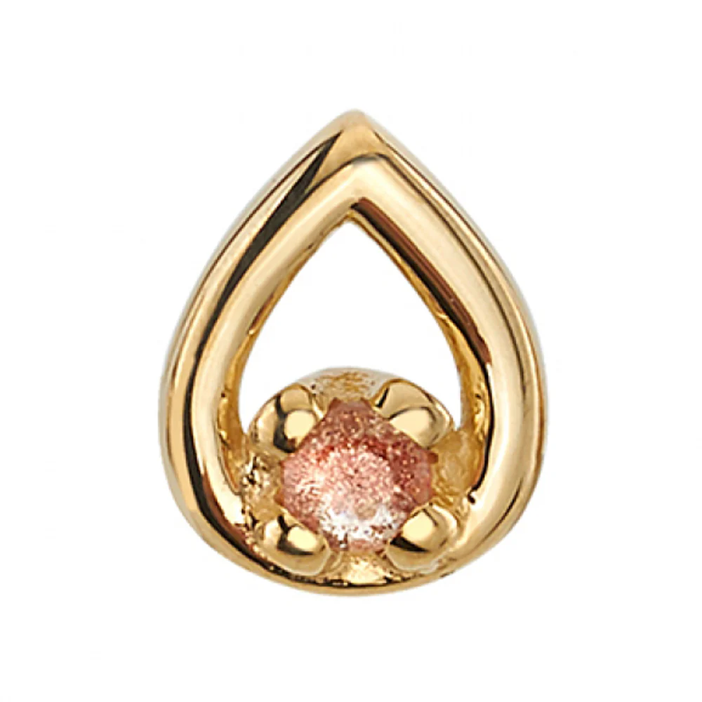 "Melody Tear" Threaded End in Gold & Platinum with Oregon Sunstone - Image 2