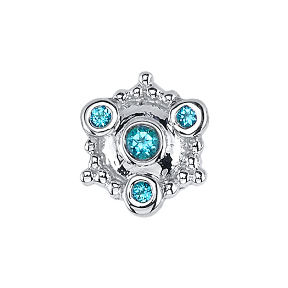 "Micro Colombo" Threaded End in Gold with Mint CZ's - Image 2