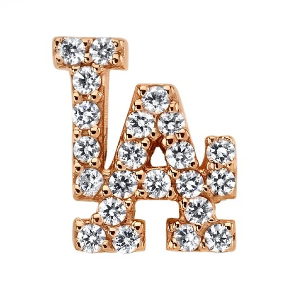 Micro Pave Los Angeles Threaded End in Gold in DIAMONDS - Image 4