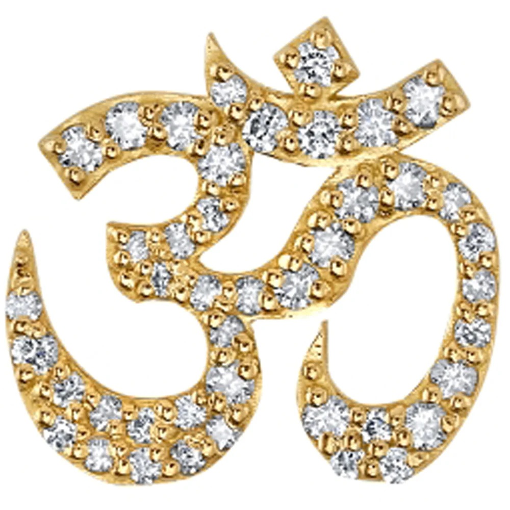 Micro Pave Ohm Threaded End in Gold with DIAMONDS