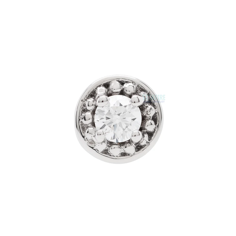 Milgrain Prong Nostril Screw in Gold with DIAMOND - Image 2
