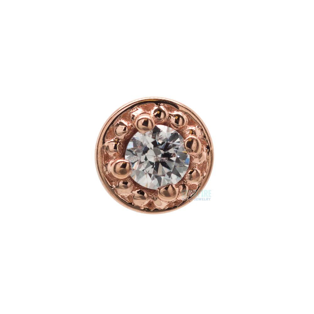 Milgrain Prong Threaded End in Gold with DIAMOND - Image 6