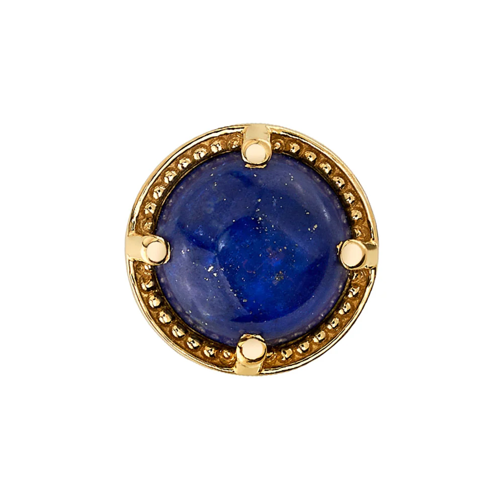 Milgrain Prong Threaded End in Gold with Lapis - Image 2