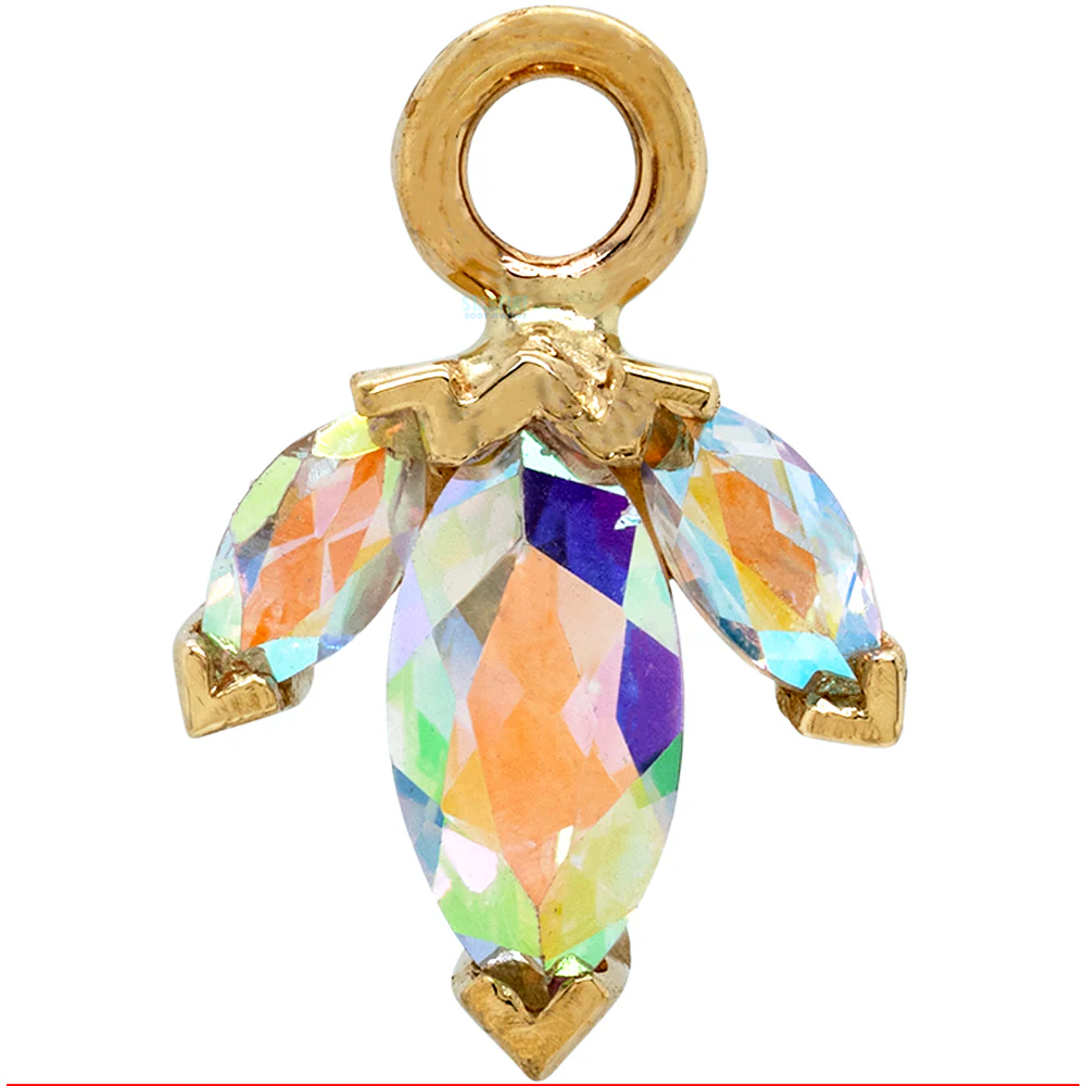 "Mini AJ" & "AJ" Charm in Gold with Mercury Mist Topaz - Image 3
