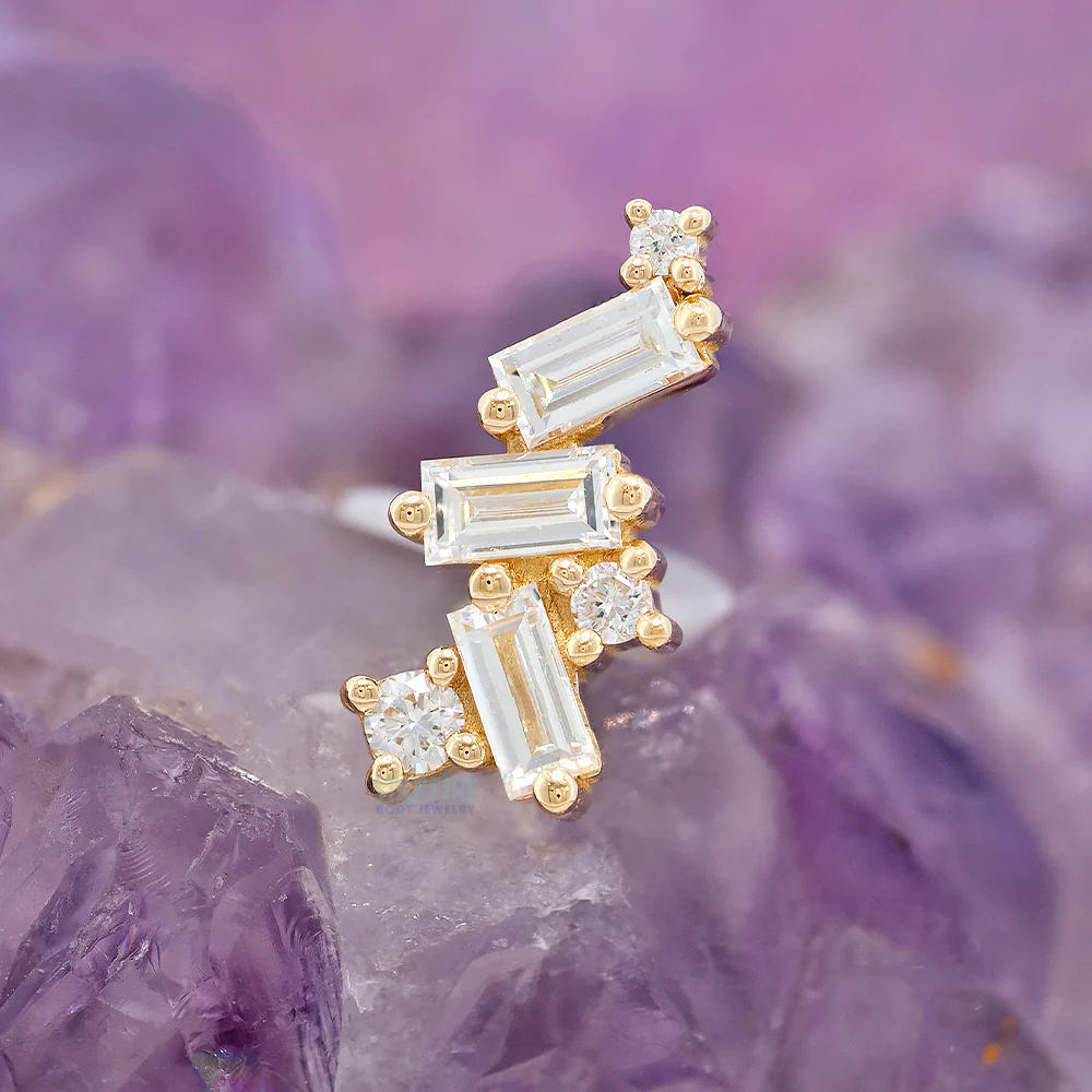 "Mini Genesis" Threaded End in Gold with Diamonds - Image 2