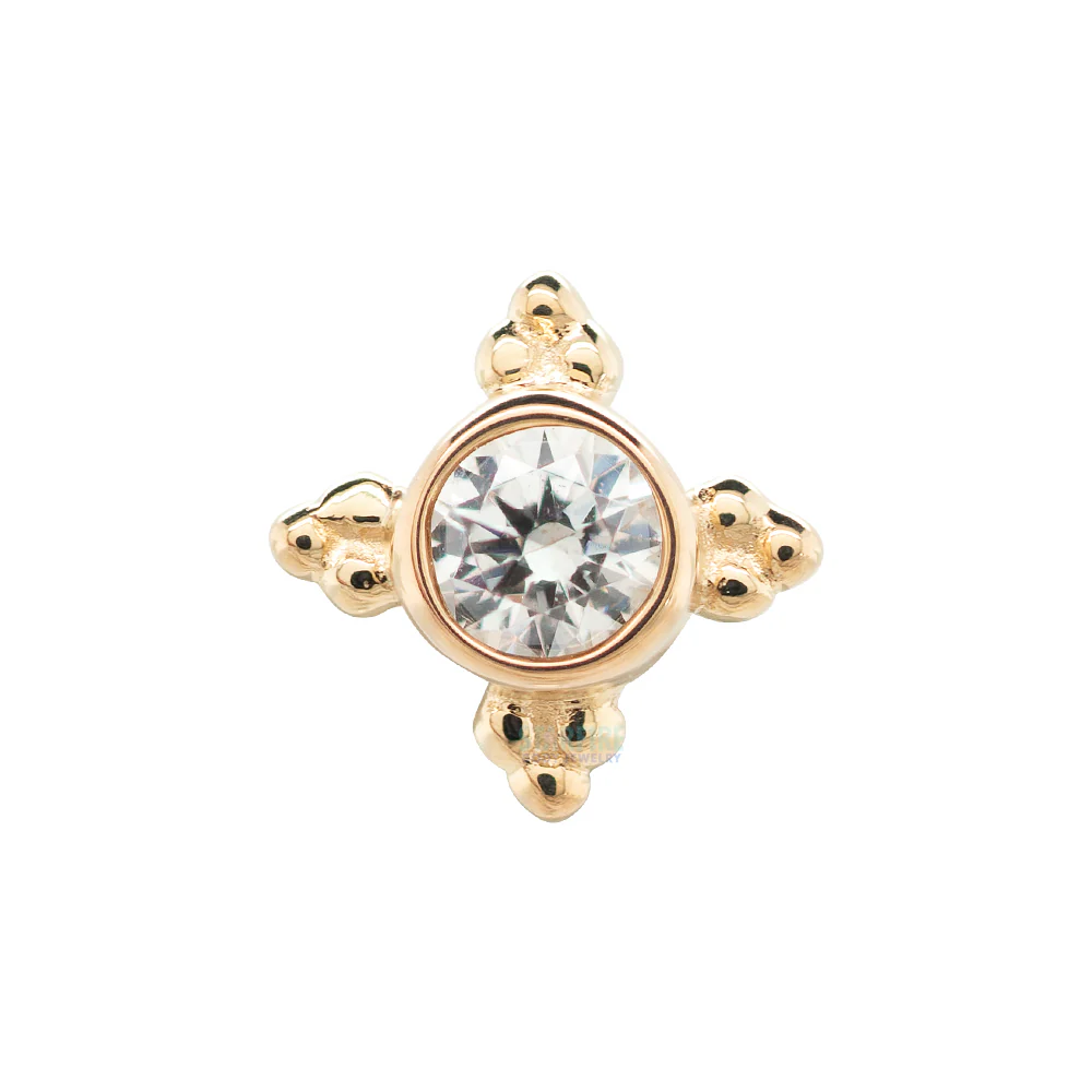 "Mini Kandy" Nostril Screw in Gold & Platinum with Round White CZ - Image 3